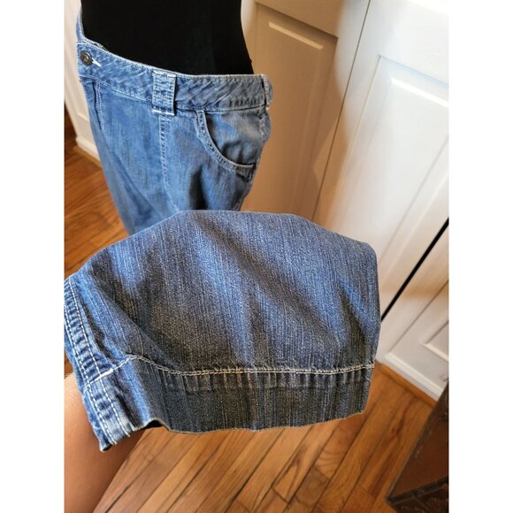 Medium Wash Wide Leg Low rise Jeans  20 y2k Retro American Fall Skater Minimal - Picture 7 of 9